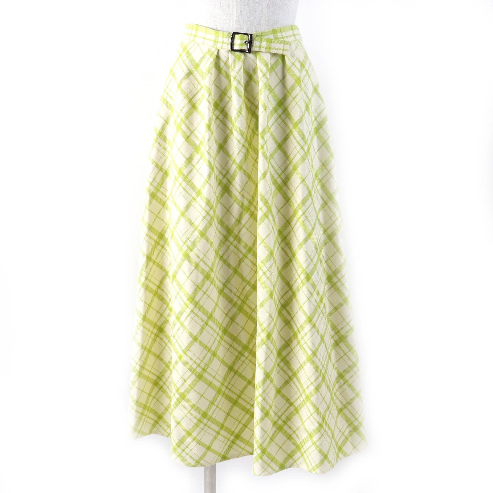 Christian Dior Logo Buckle Wool Silk Skirt