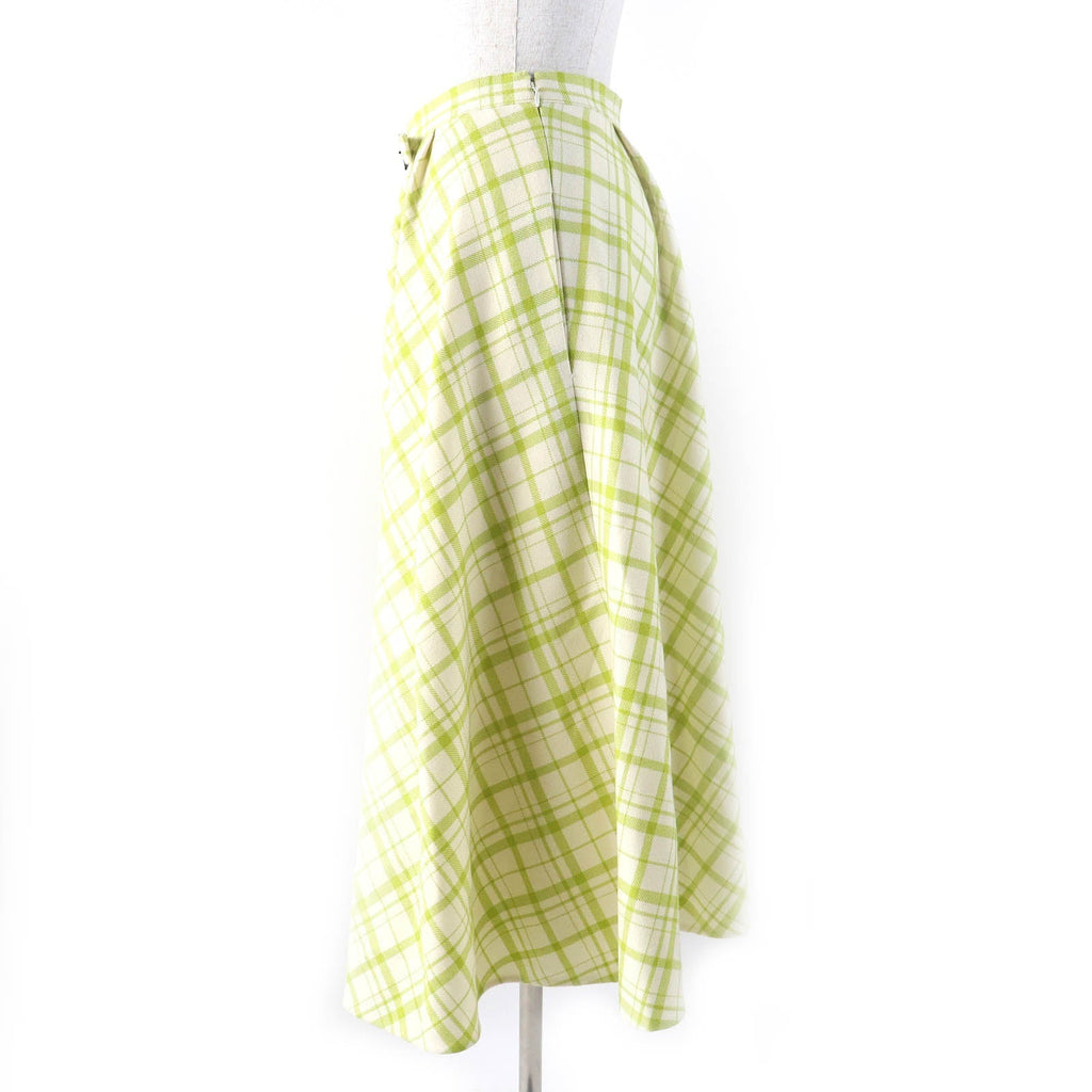 Christian Dior Logo Buckle Wool Silk Skirt