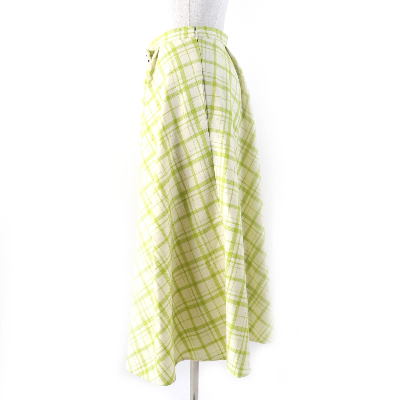 Christian Dior Logo Buckle Wool Silk Skirt