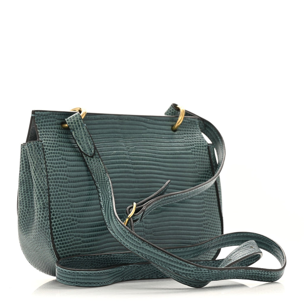 Lizard Embossed Calfskin Mini Amberley Satchel Frozen