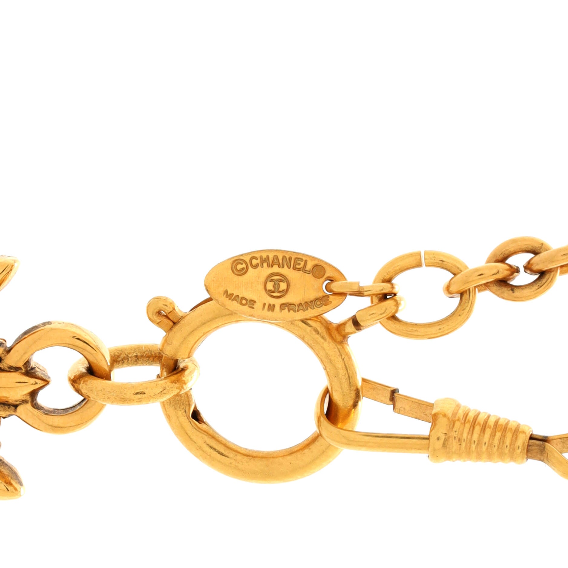 Vintage CC Charms Long Necklace Metal