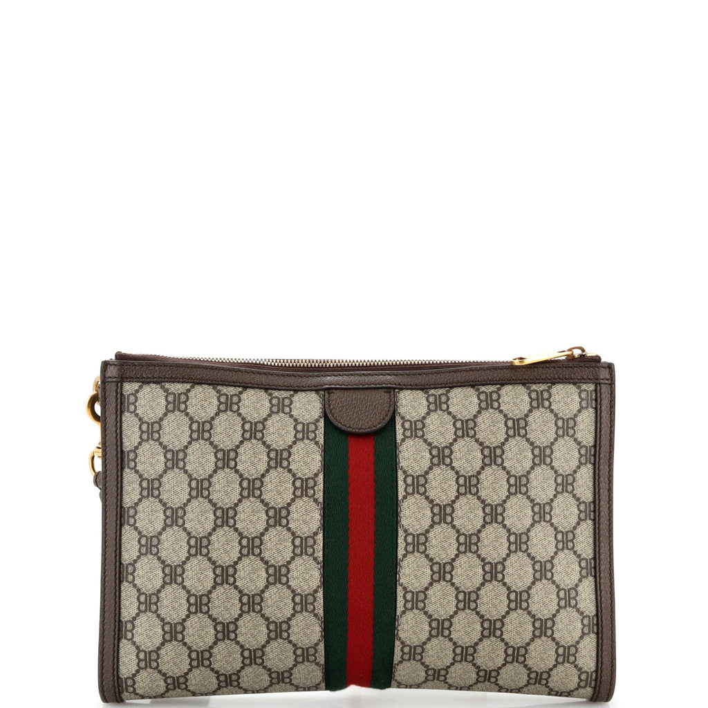 x Gucci The Hacker Project Web Wristlet Clutch BB Coated Canvas