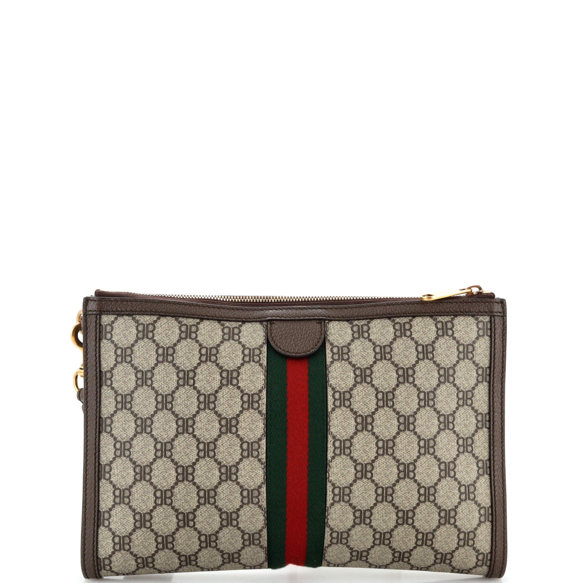 x Gucci The Hacker Project Web Wristlet Clutch BB Coated Canvas