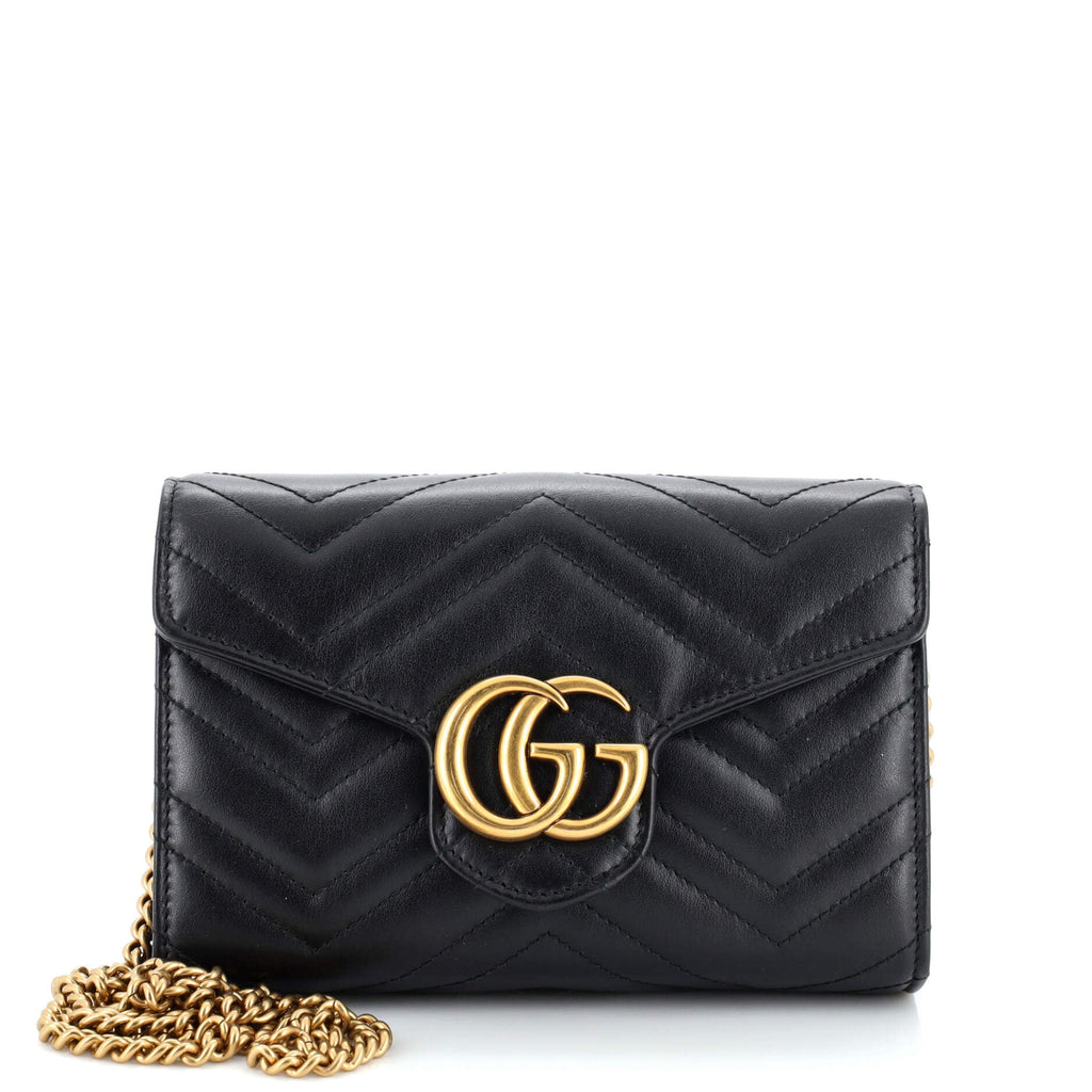 GG Marmont Chain Wallet Matelasse Leather Mini