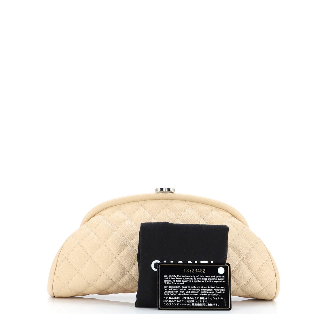 Timeless Clutch Quilted Caviar
