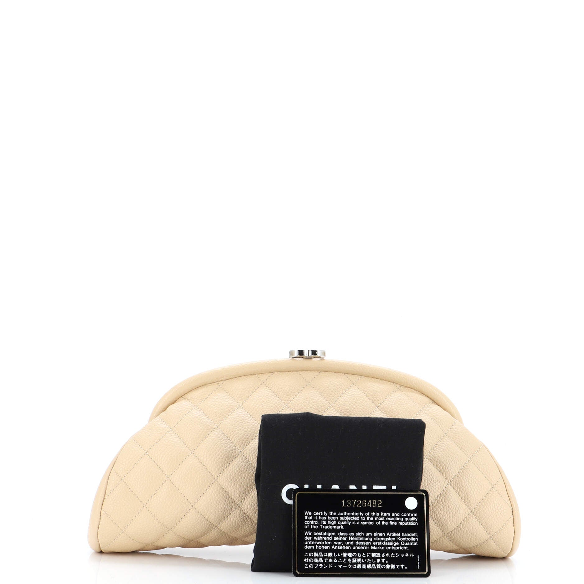 Timeless Clutch Quilted Caviar