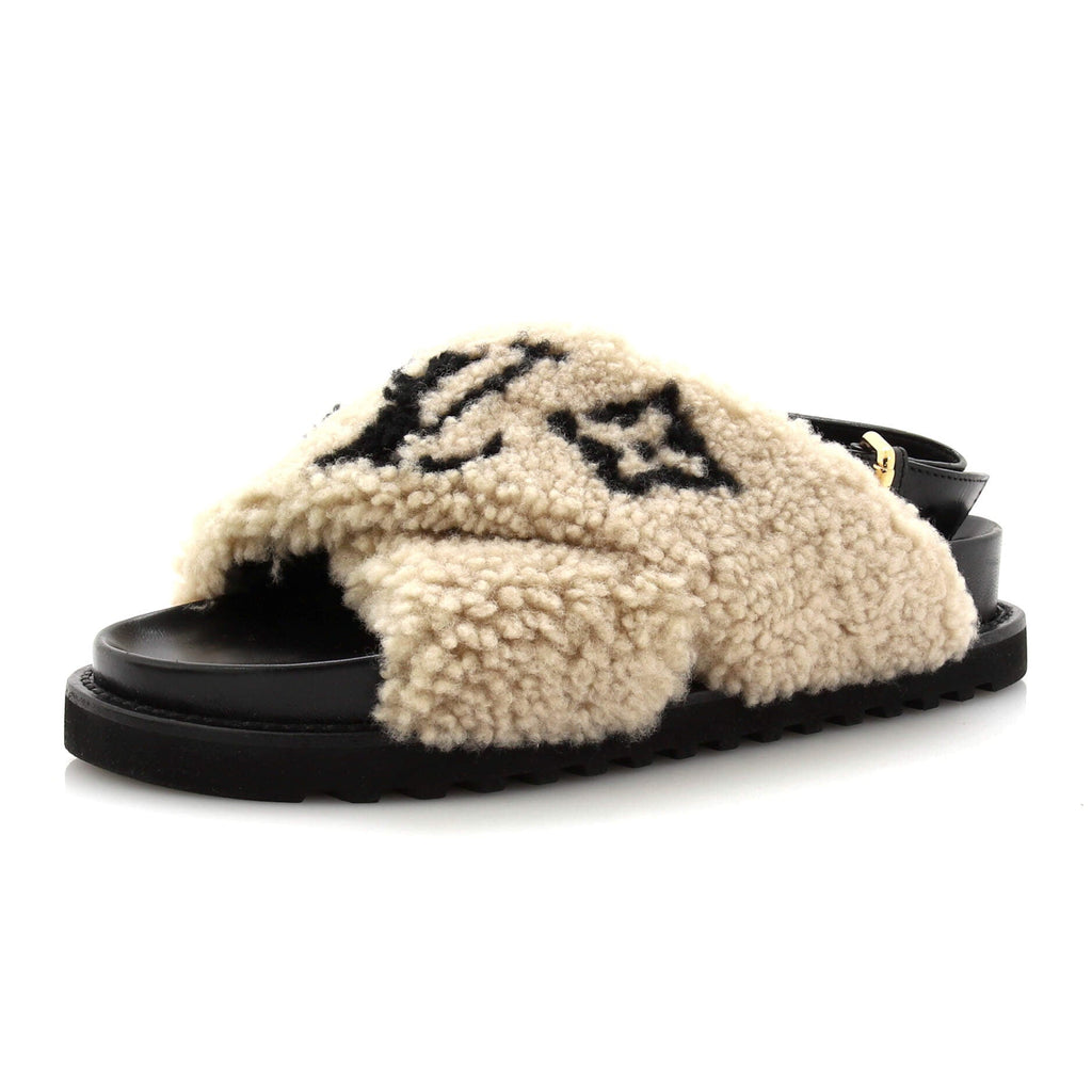Women's Paseo Comfort Slide Slingback Sandals Shearling with Leather