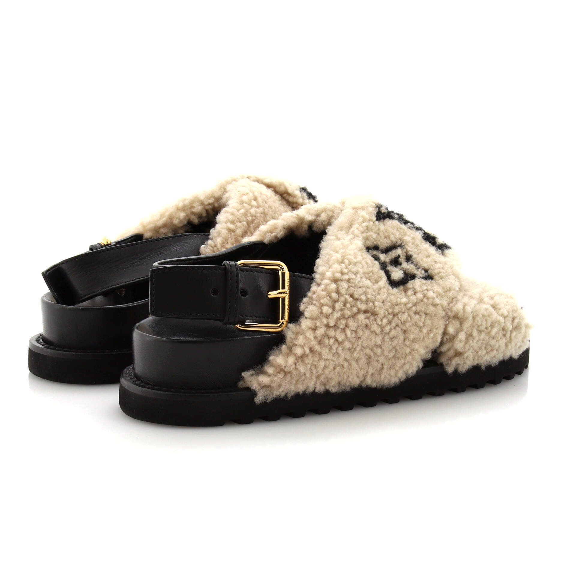 Women's Paseo Comfort Slide Slingback Sandals Shearling with Leather