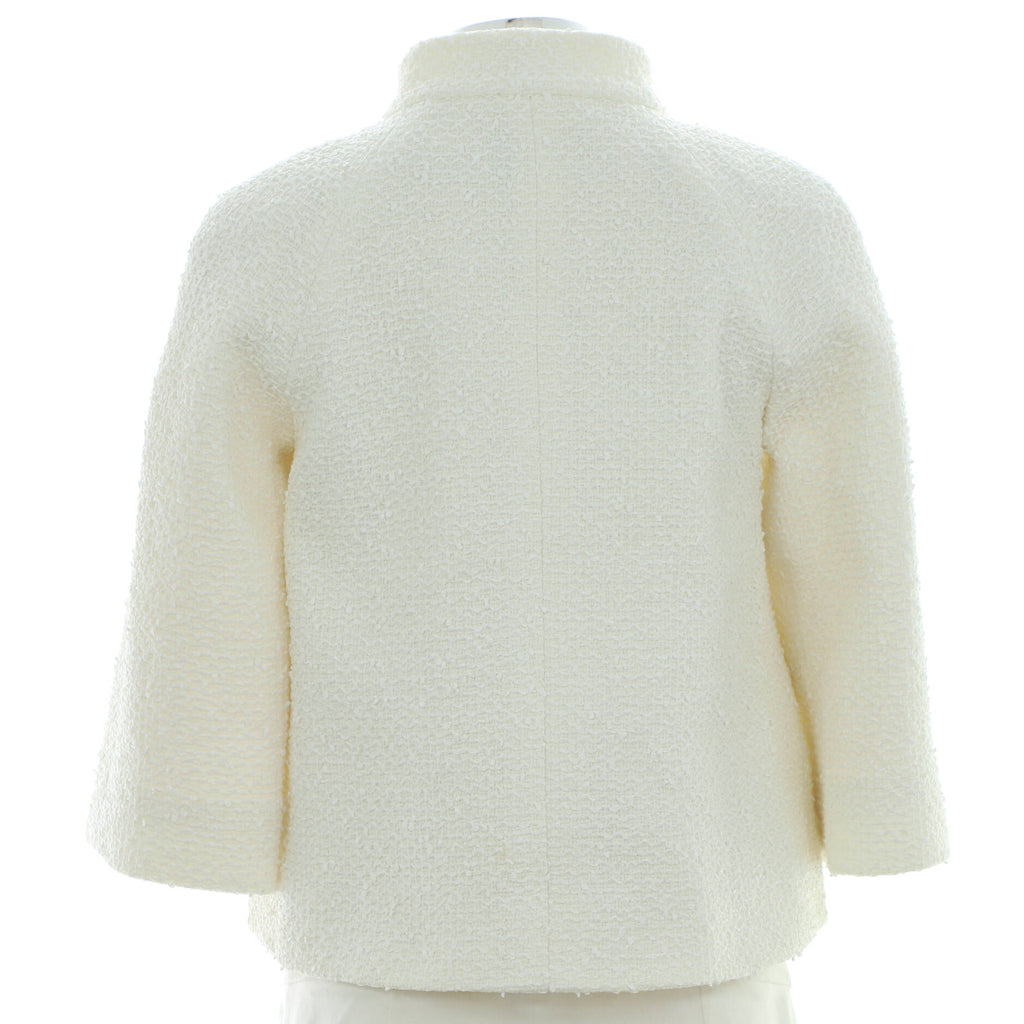 Women's Two Pocket Stand Collar Jacket Tweed