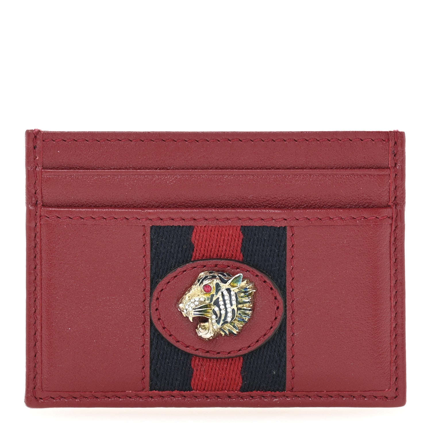 Calfskin Web Rajah  Holder Red