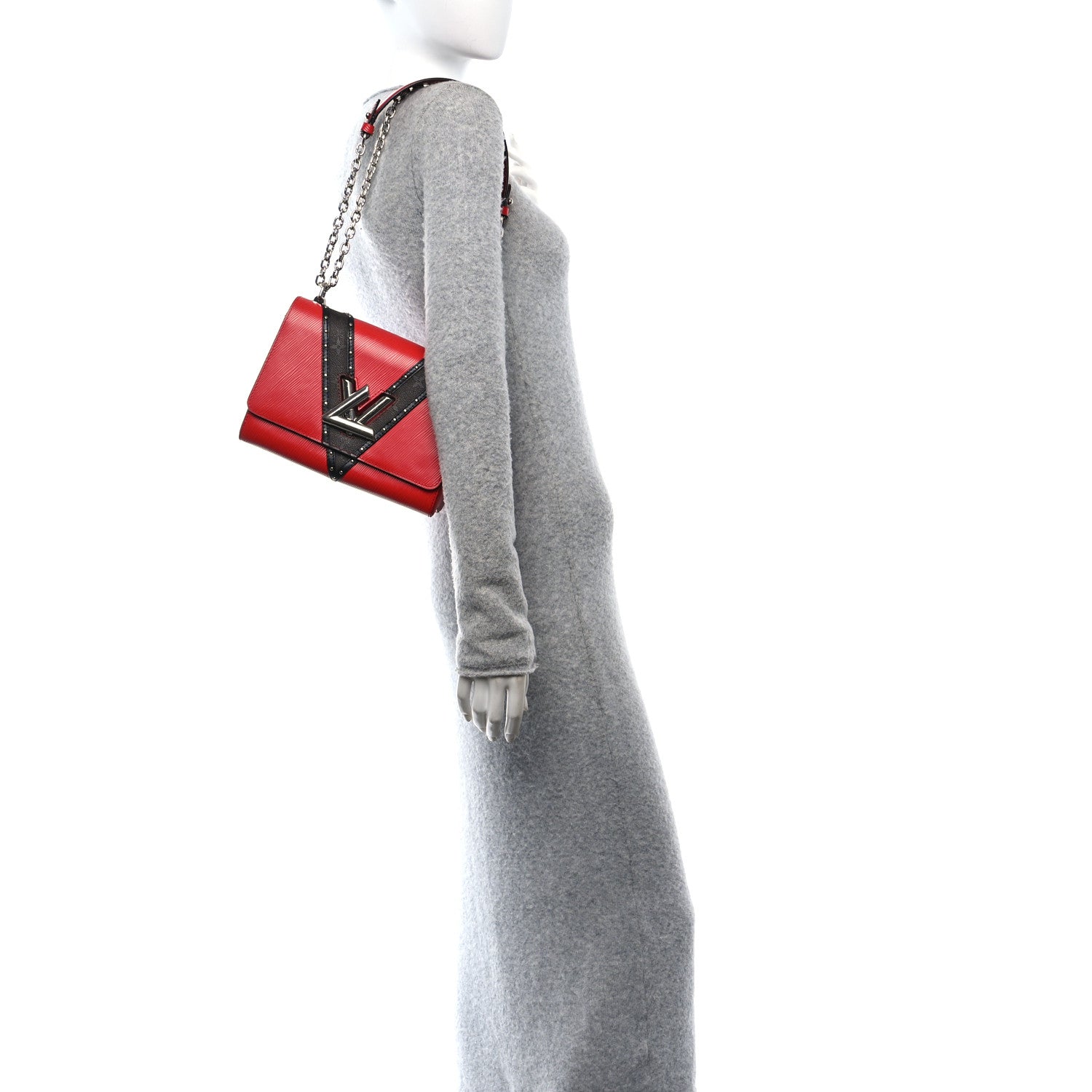 Epi Monogram Twist Shoulder Bag MM Coquelicot