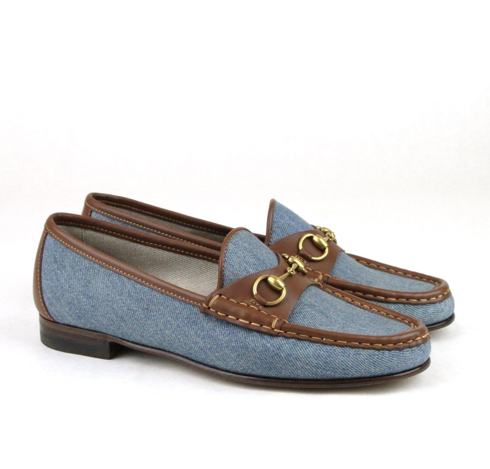 Gucci Shoes Blue Women - Gucci Horsebit Denim Loafer Shoe