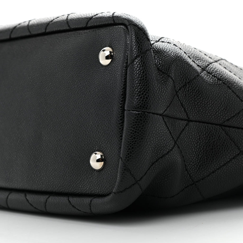 Grained Calfskin Shopping Fever Tote  Black