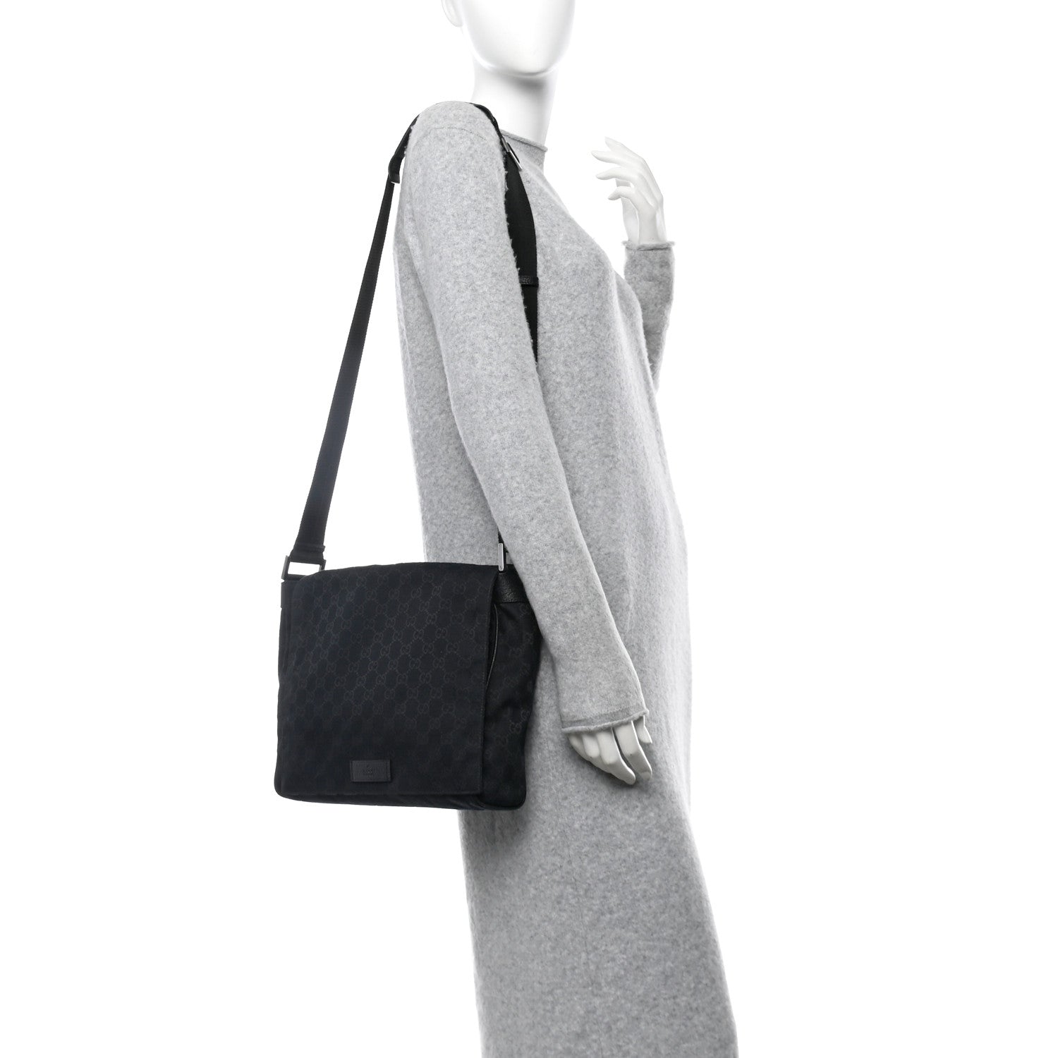 Monogram Small Flap Messenger Bag Black