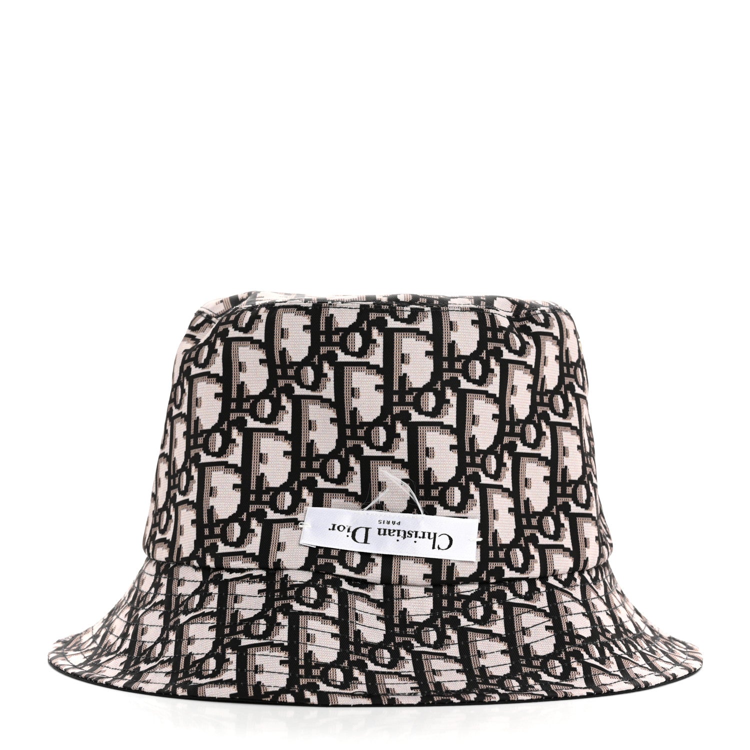 Nylon Oblique Reversible Teddy-D Brim Bucket Hat Beige