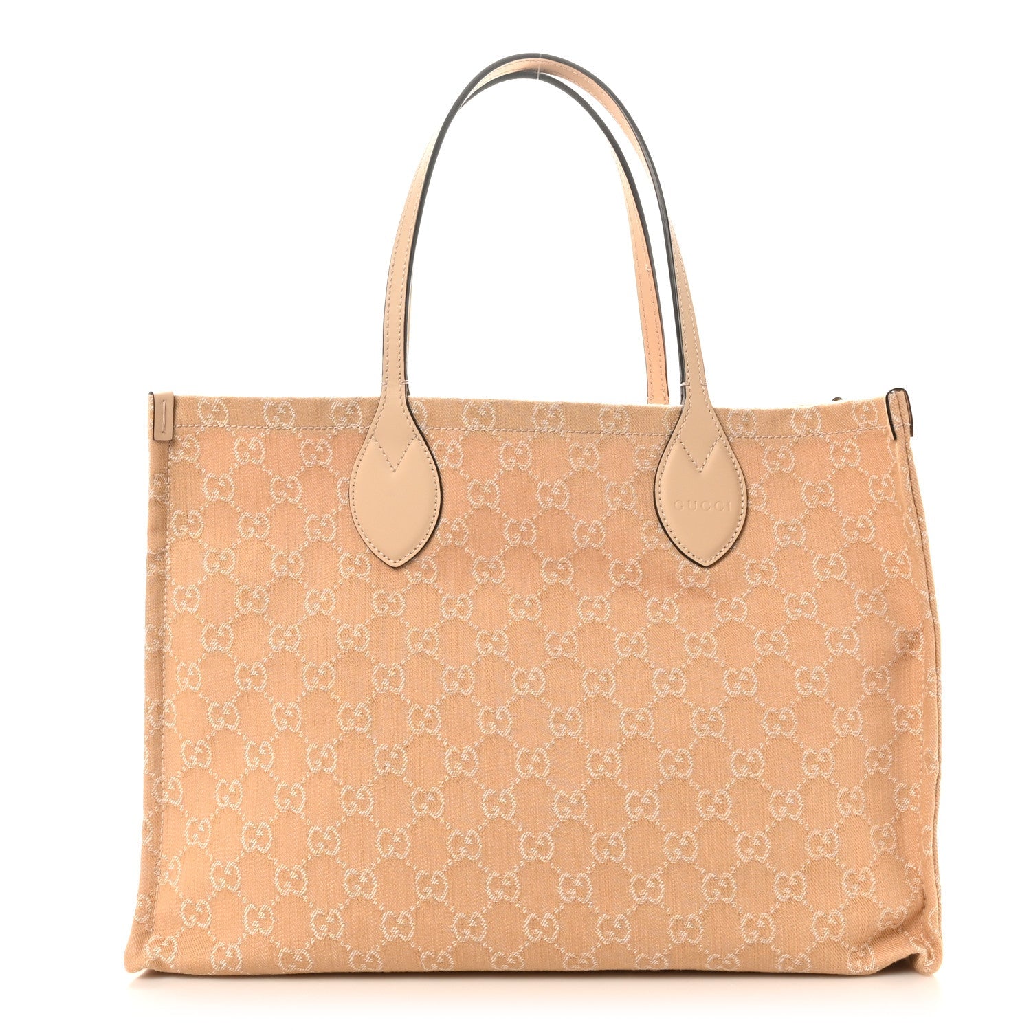Denim Ophidia GG Monogram Large Tote Light Beige