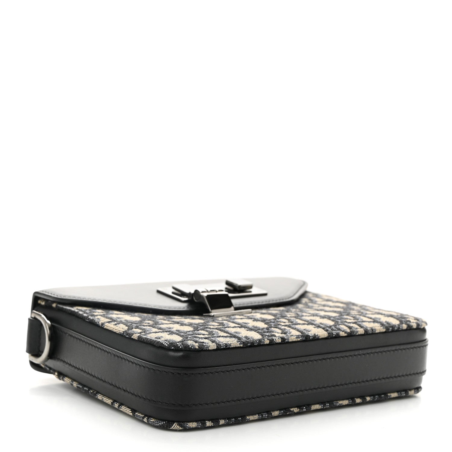 Oblique Smooth Calfskin Messenger Beige Black