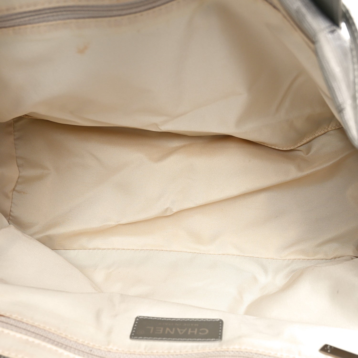 Metallic Nylon Travel Tote Silver