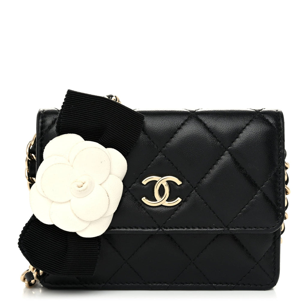 Lambskin Quilted My Chanel Lady  Holder On Chain Black