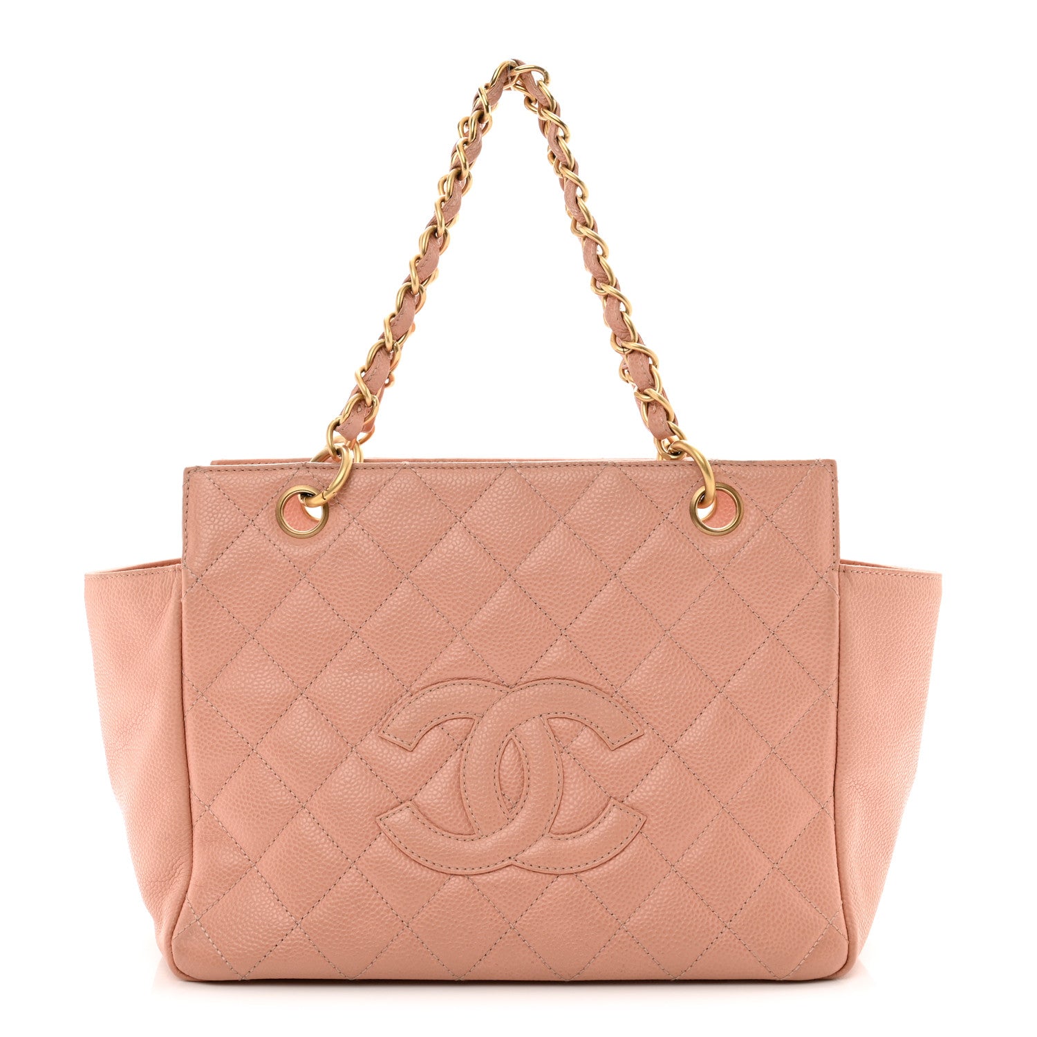 Caviar Quilted Petit Timeless Shopping Tote PTT Pink