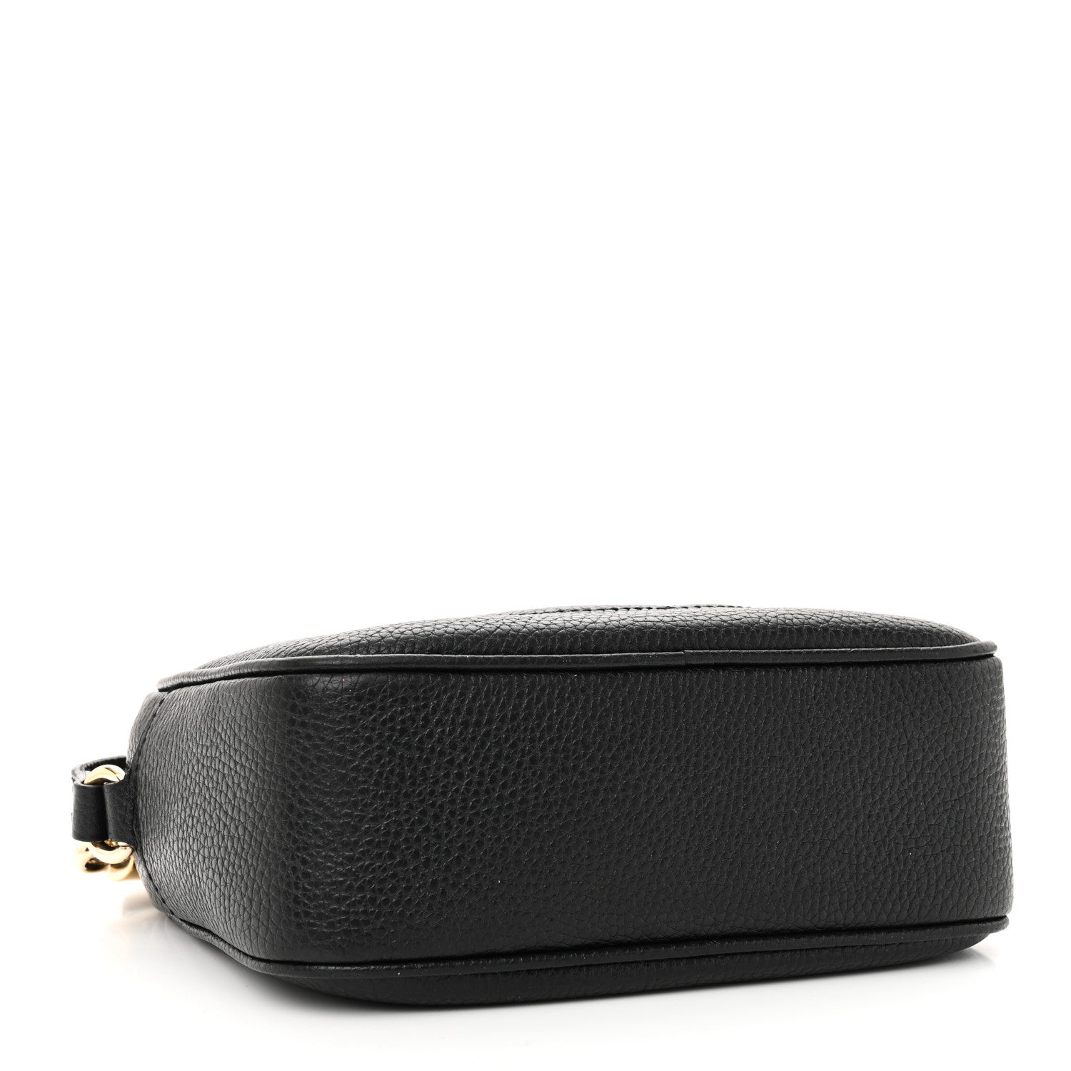 Pebbled Calfskin Small Soho Disco Bag Black