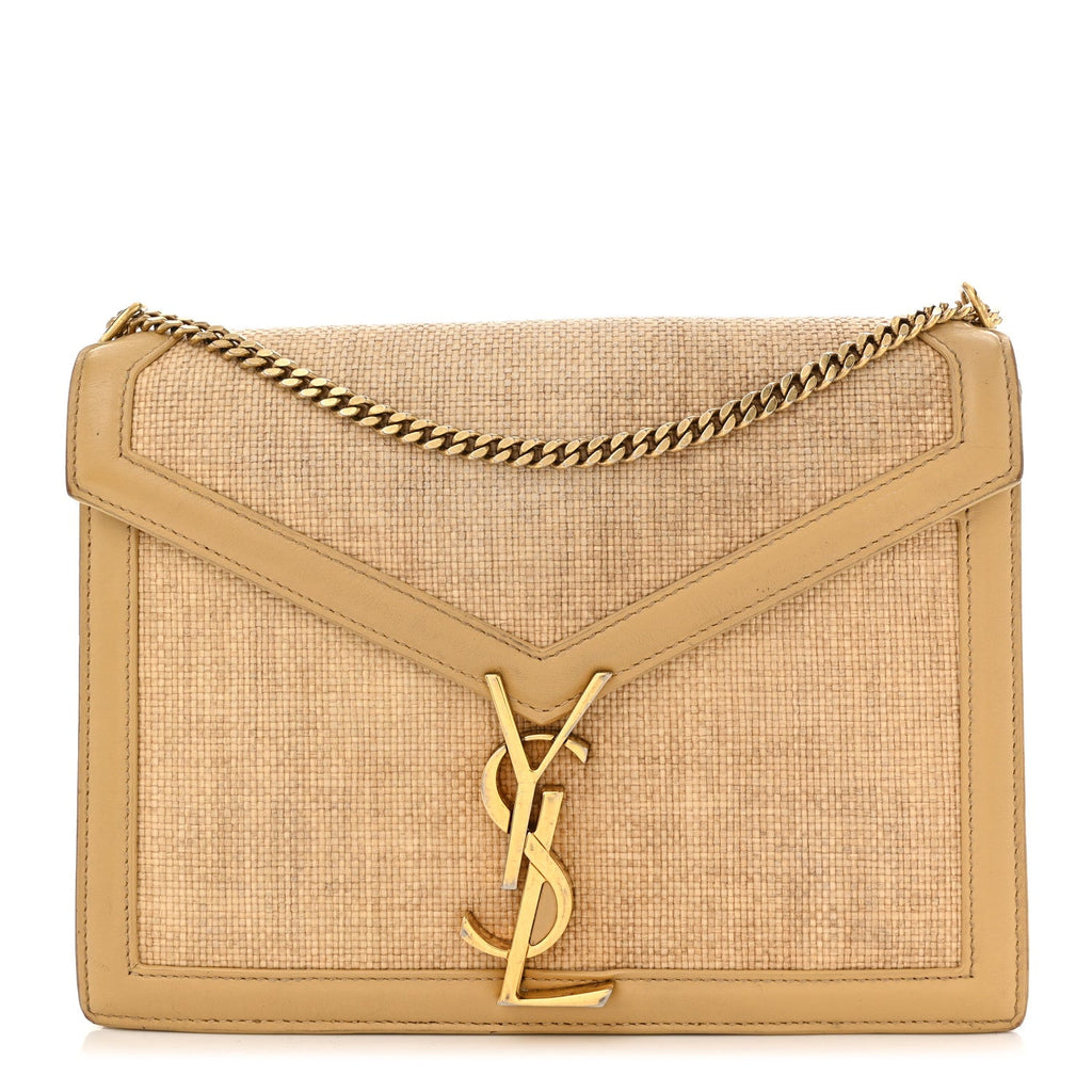 Canvas Calfskin Classic Monogram Cassandra Clasp Bag Grege Brown Gold