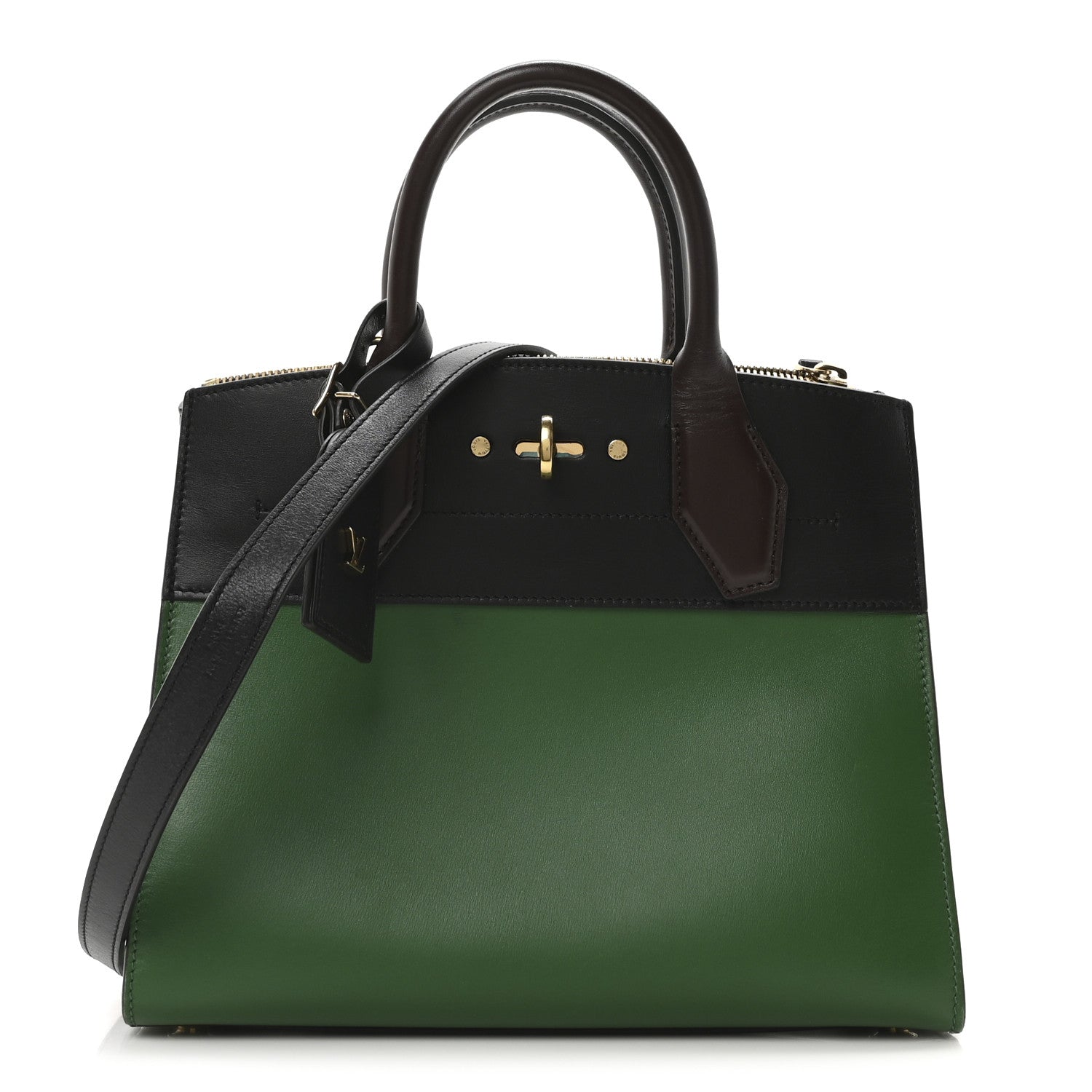 Calfskin City Steamer PM Noir Vert Acide