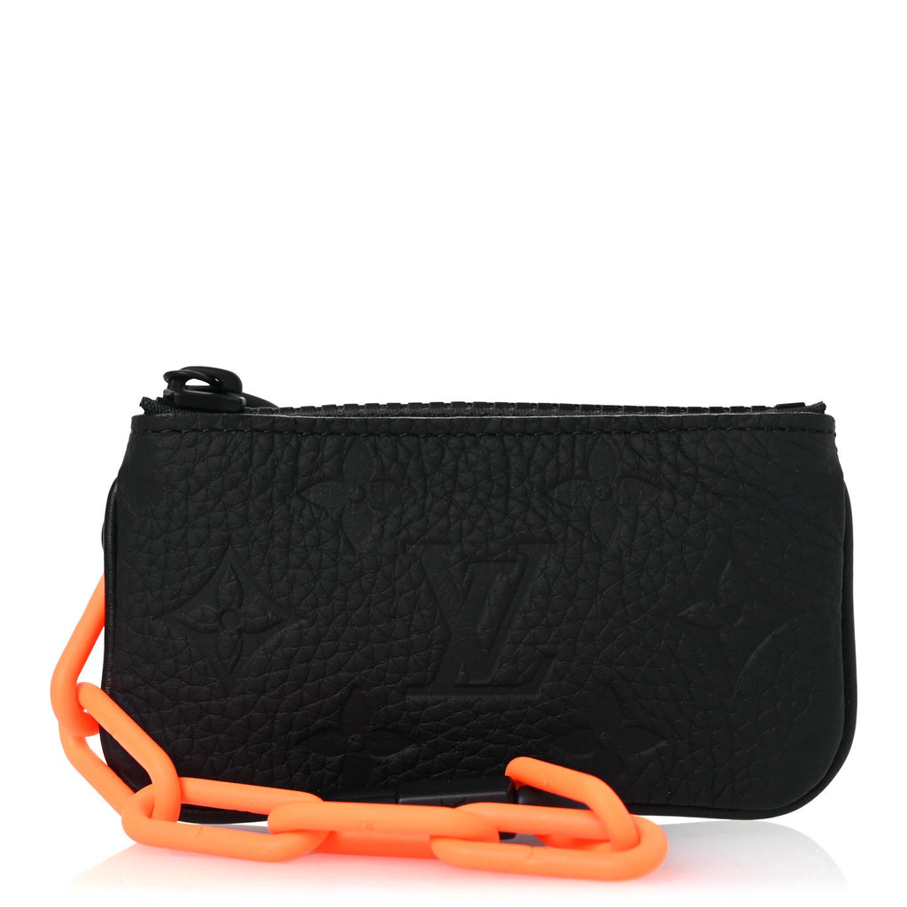 Taurillon Monogram Solar Ray Key Pouch Black