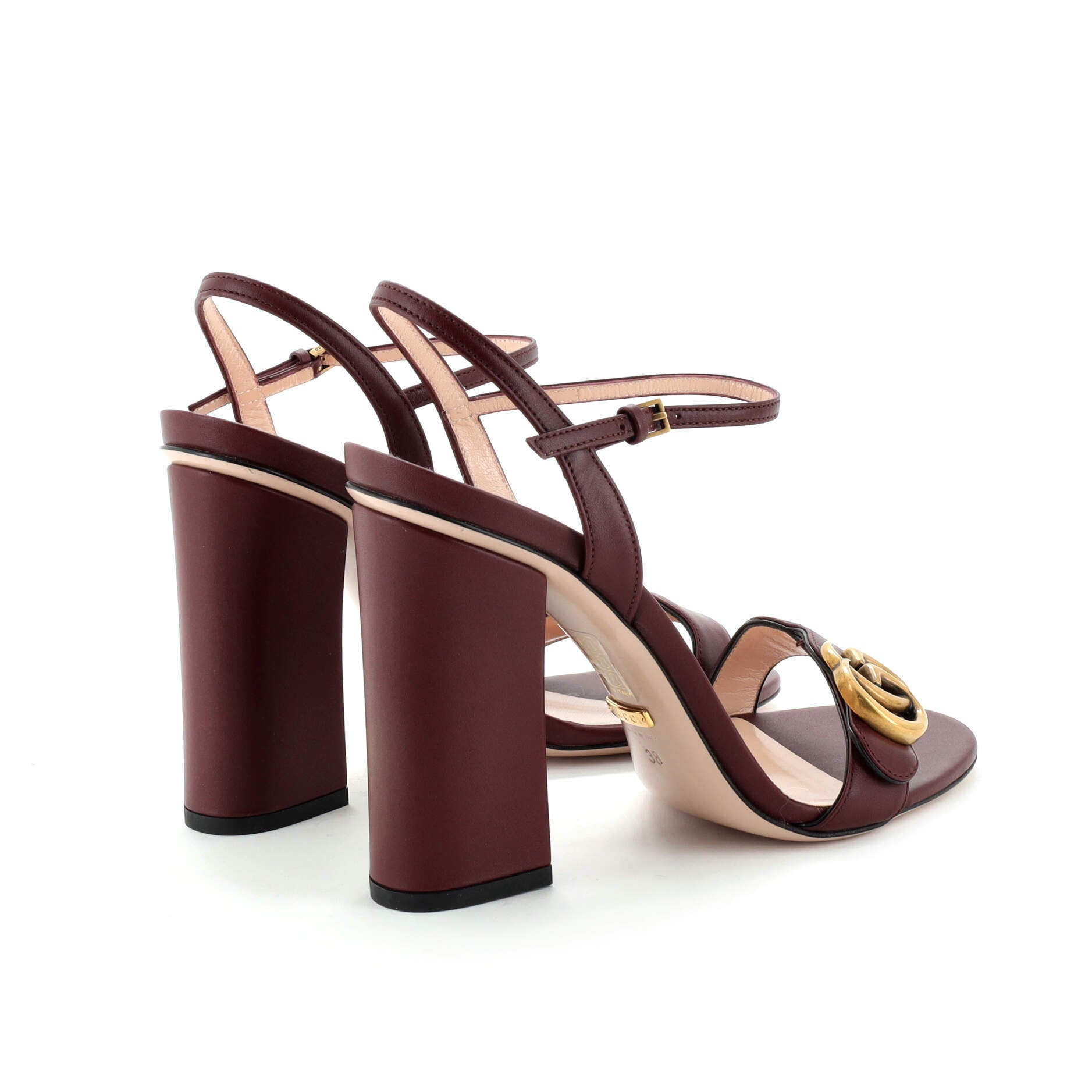 Women's GG Marmont Block Heel Sandals Leather