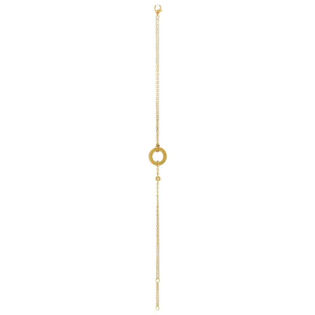 2 Diamonds Love Bracelet 18K Yellow Gold with Diamonds