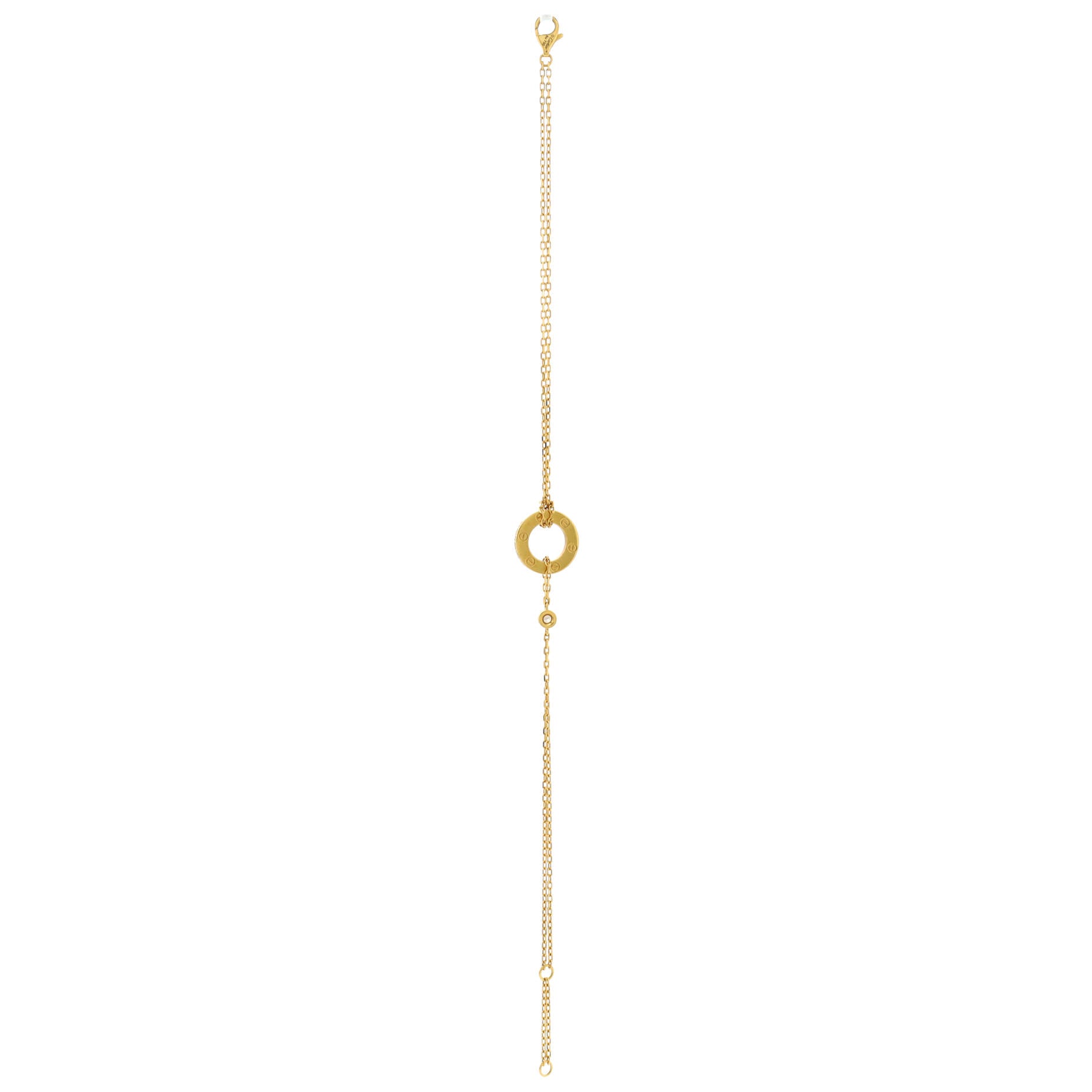 2 Diamonds Love Bracelet 18K Yellow Gold with Diamonds