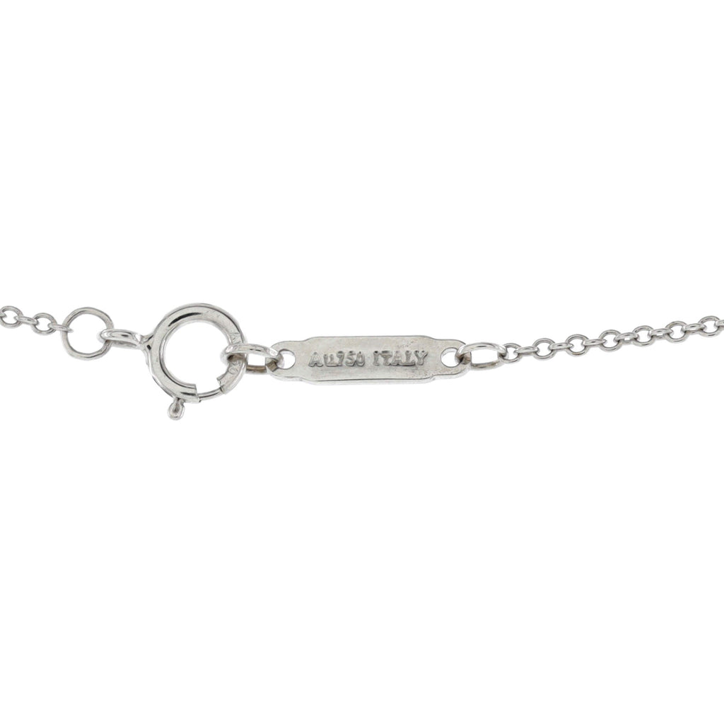 T Smile Pendant Necklace 18K White Gold with Yellow Sapphires Small