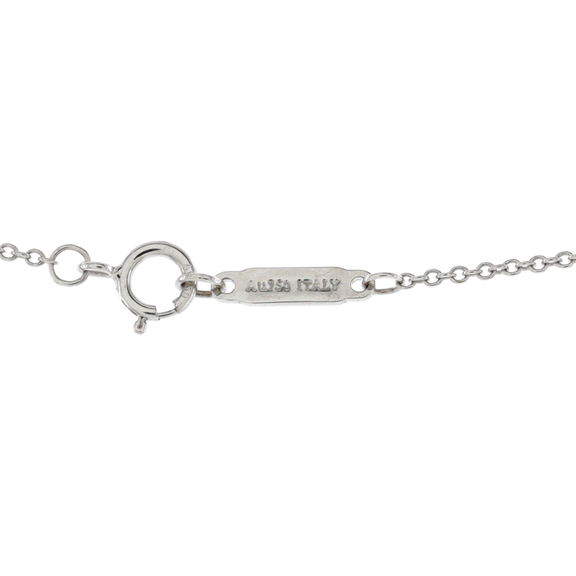 T Smile Pendant Necklace 18K White Gold with Yellow Sapphires Small