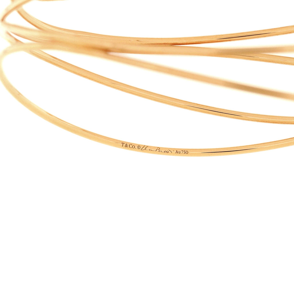 Elsa Peretti Wave 5 Row Bangle Bracelet 18K Rose Gold