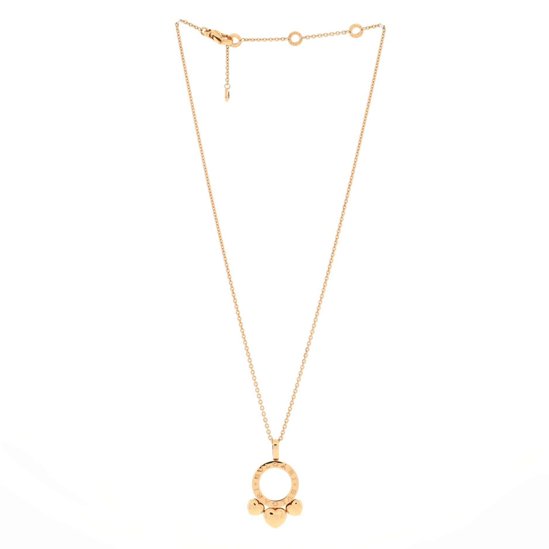 Allegra Round Pendant Necklace 18K Rose Gold