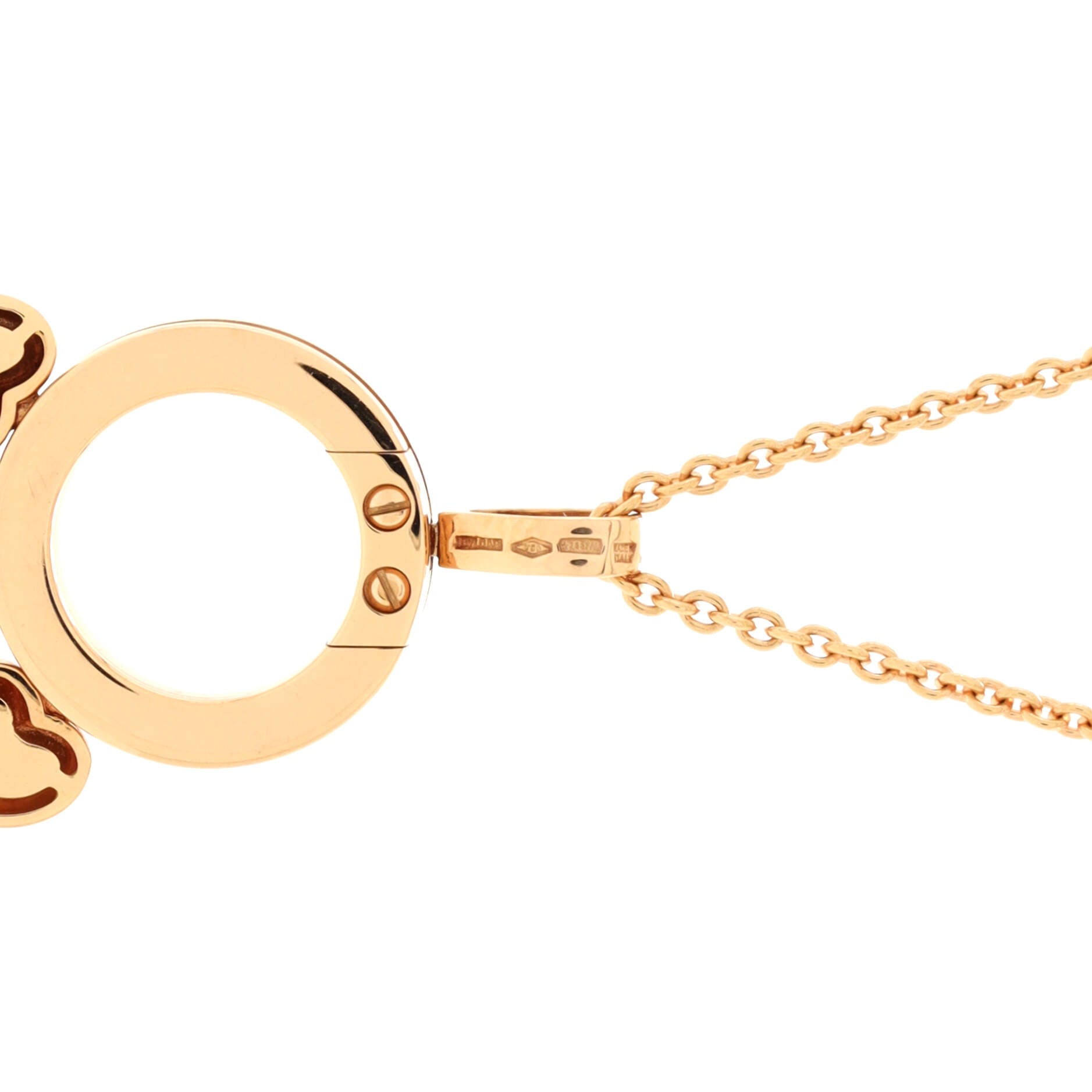 Allegra Round Pendant Necklace 18K Rose Gold