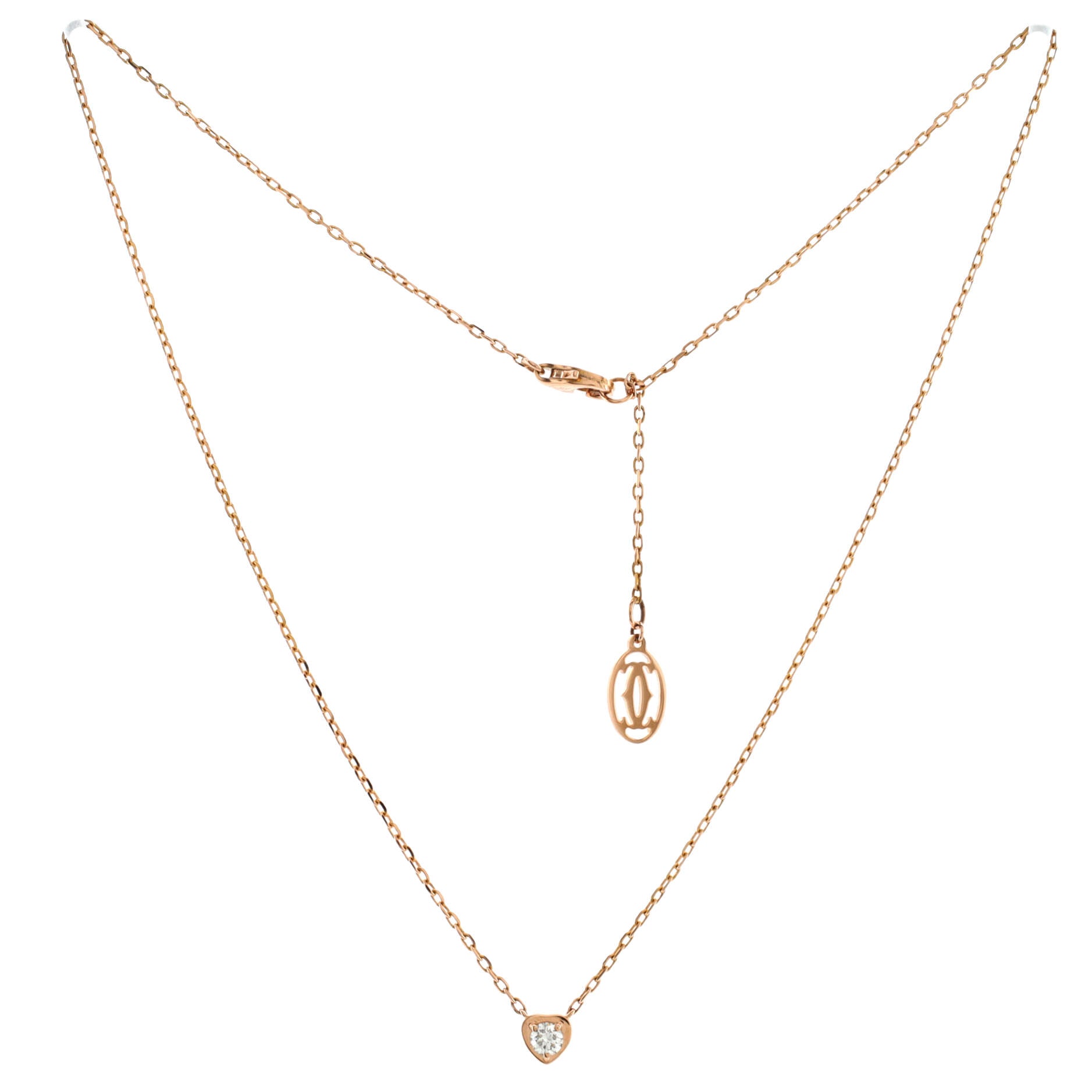 D'Amour Heart Pendant Necklace 18K Rose Gold with Diamond