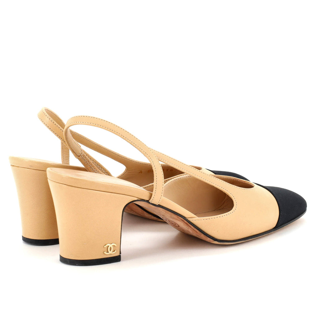 Women’s Cap Toe Slingback Pumps Leather