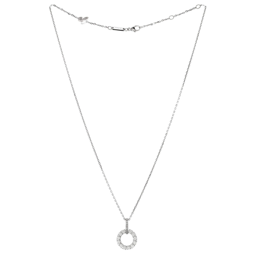 Circle Necklace 18K White Gold with Diamonds