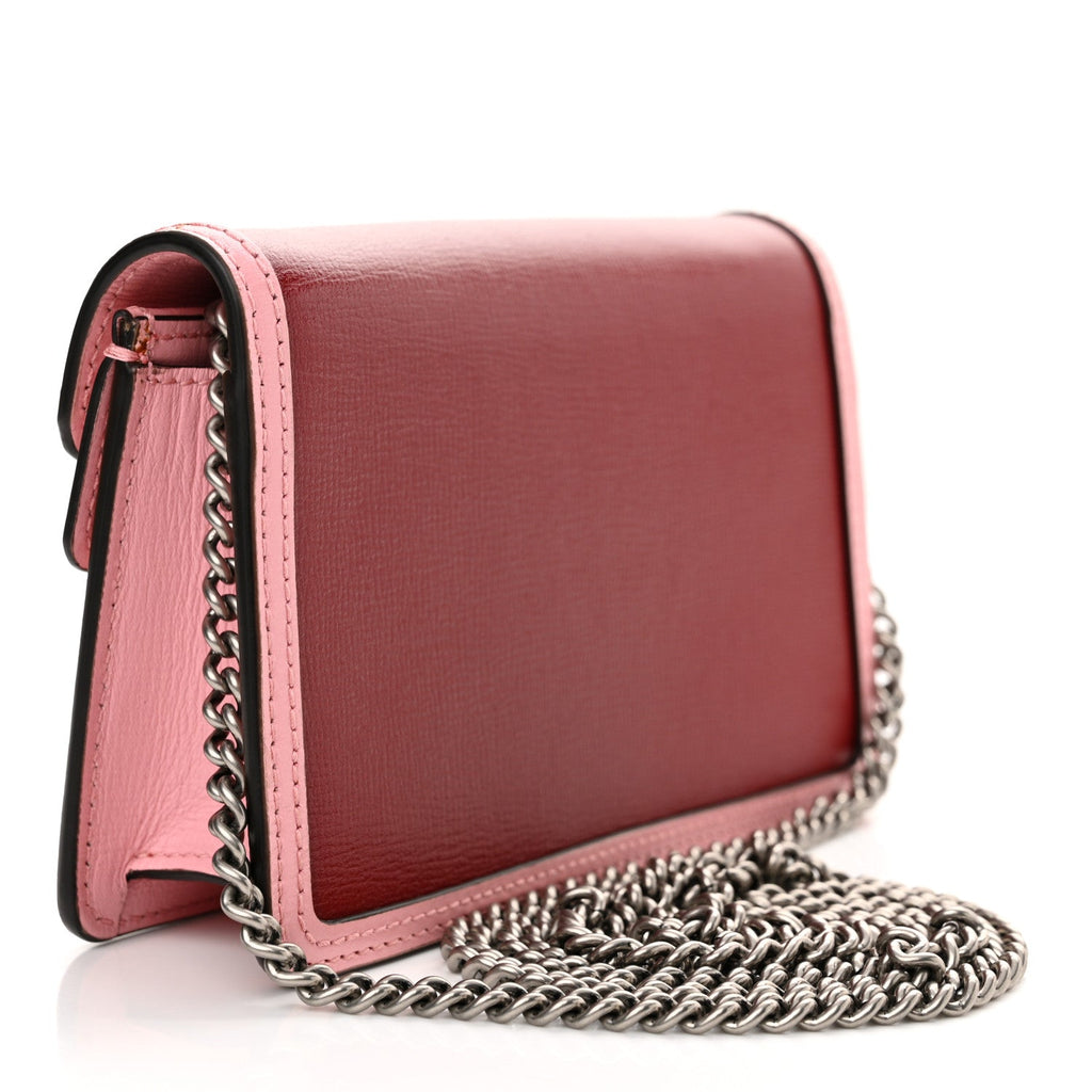 Azalea Calfskin Enamel Super Mini Dionysus Shoulder Bag New Cherry Red Wild Rose Off White