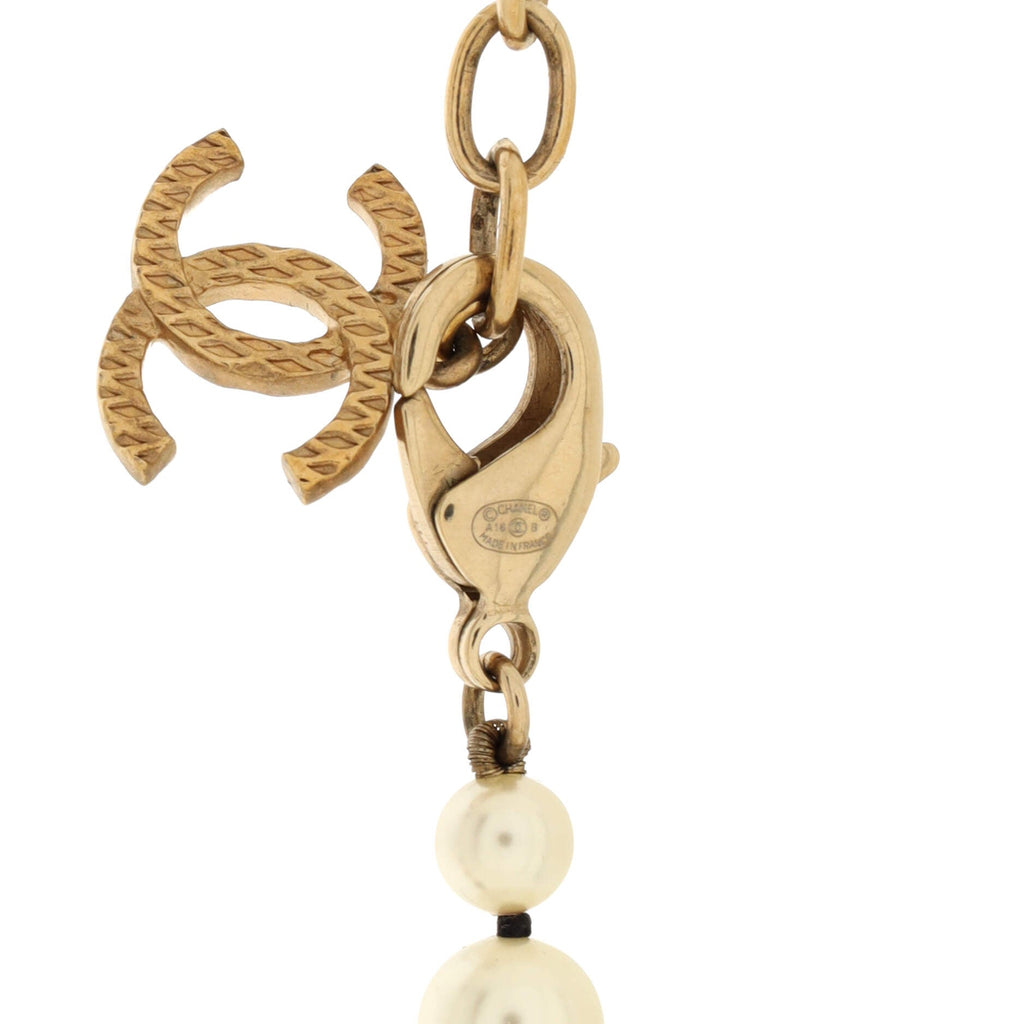 CC Choker Necklace Metal with Faux Pearls and Beads