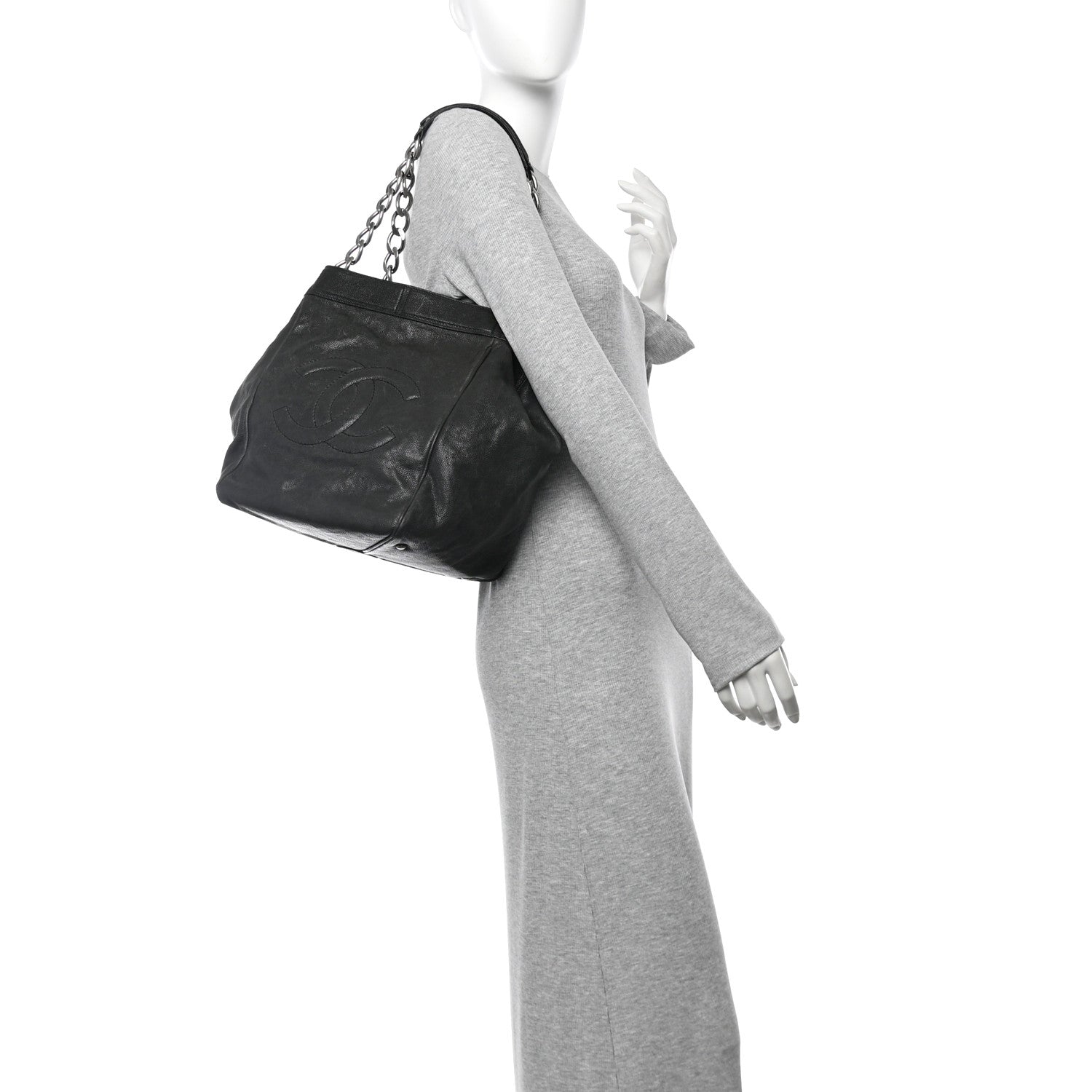 Caviar CC Shoulder Bag Black
