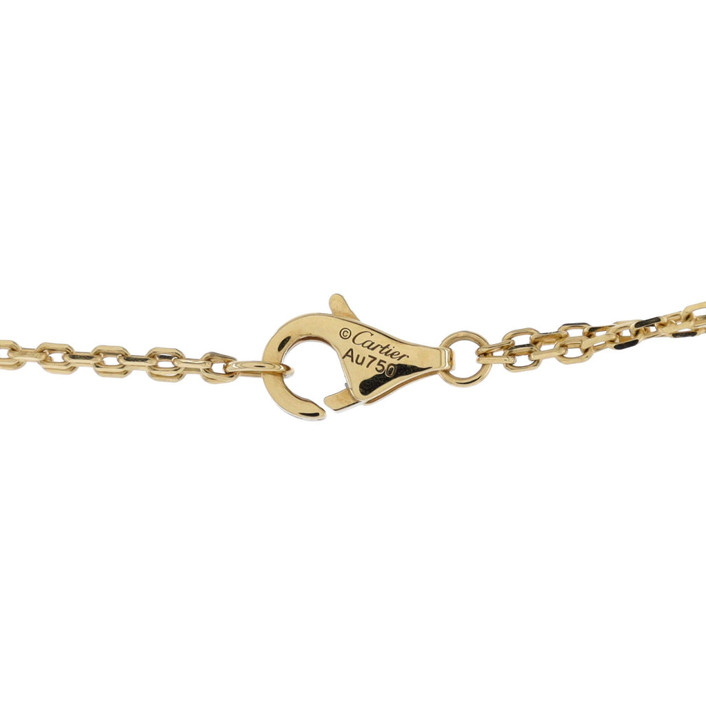 2 Diamonds Love Pendant Necklace 18K Yellow Gold and Diamonds