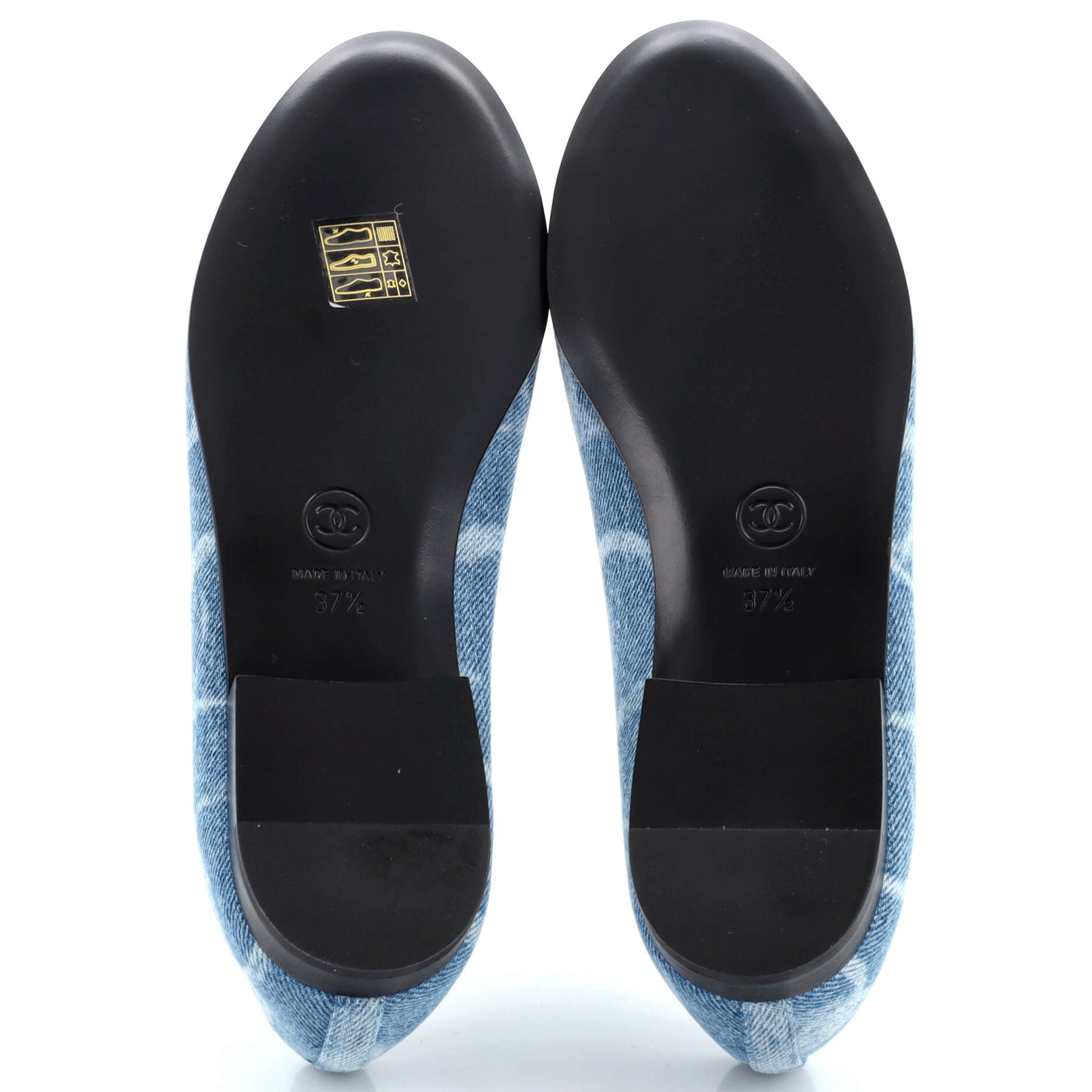 Women's Cap Toe Bow Ballerina Flats Printed Denim