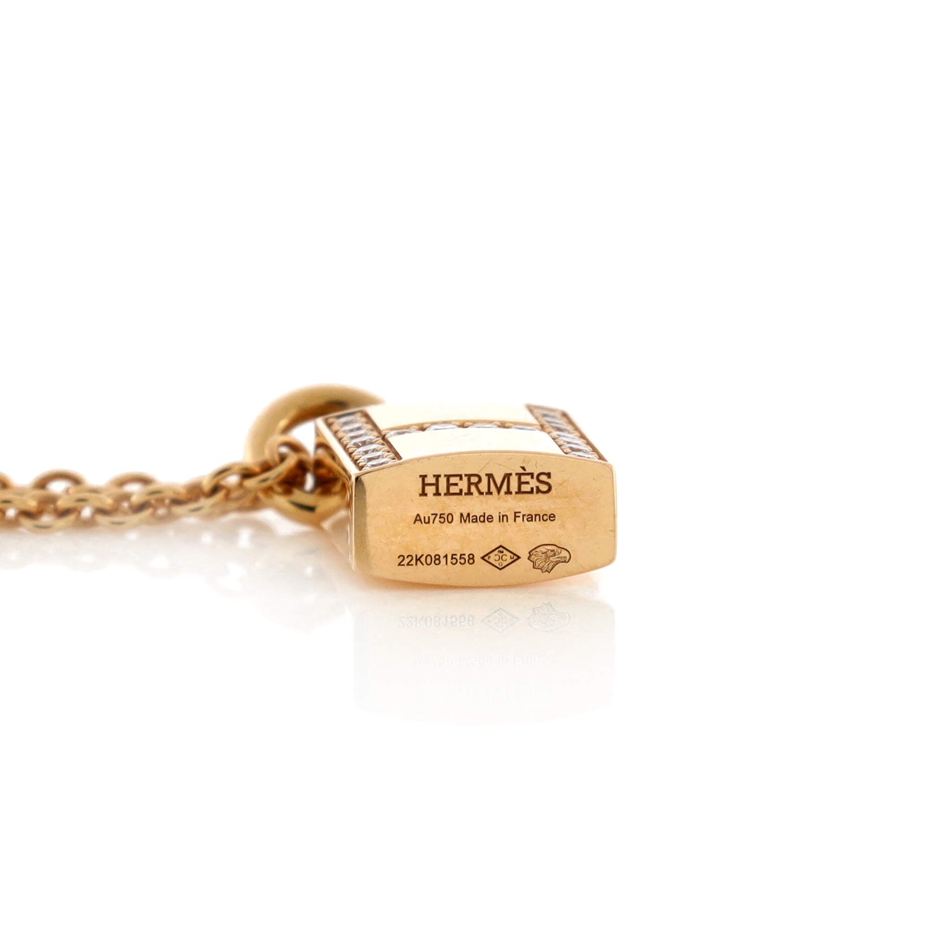 Amulettes Cadenas Pendant Necklace 18K Rose Gold with Diamonds