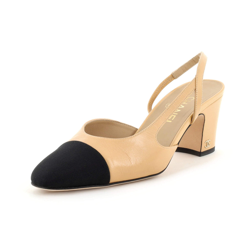Women’s Cap Toe Slingback Pumps Leather