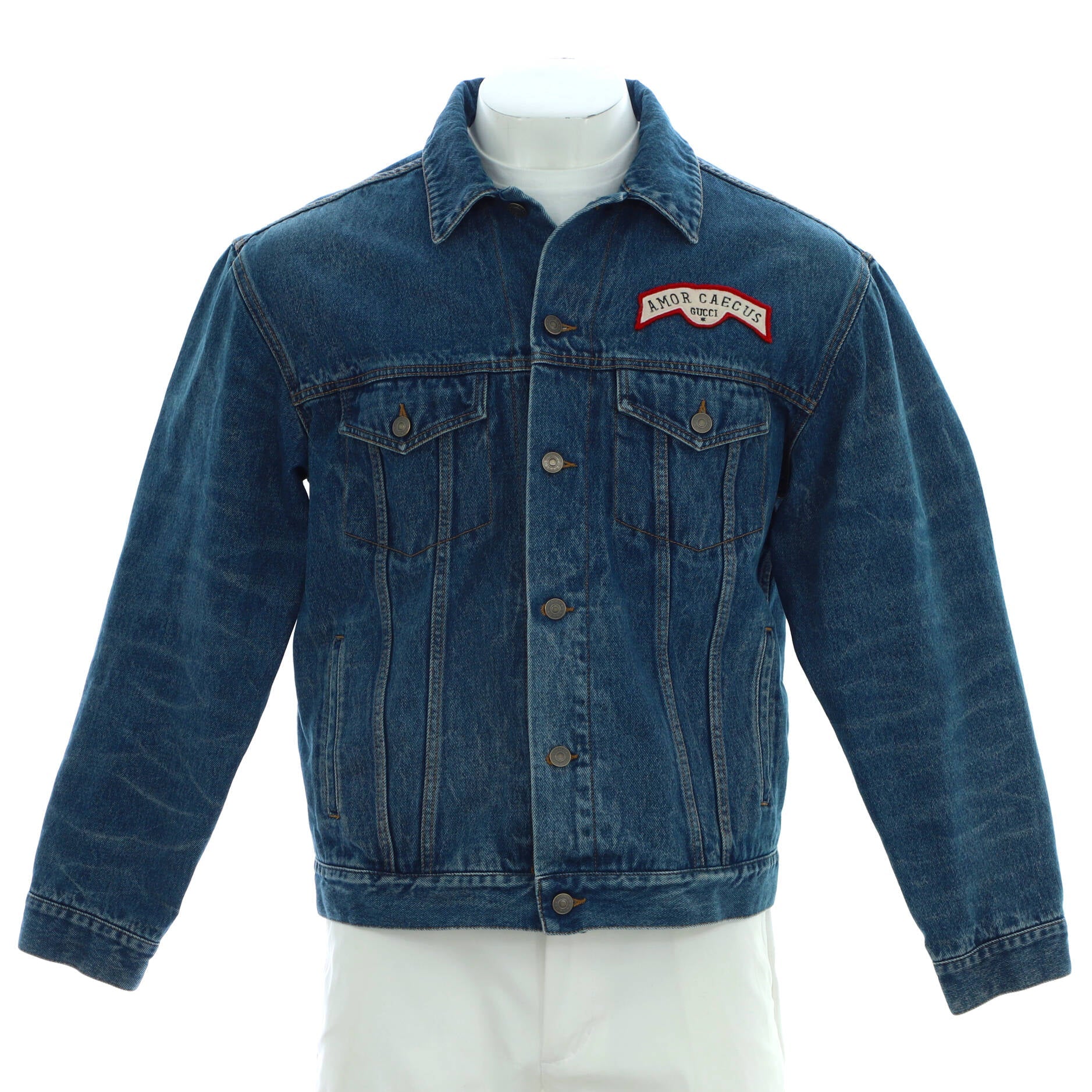 Button Up Jacket Embroidered Denim