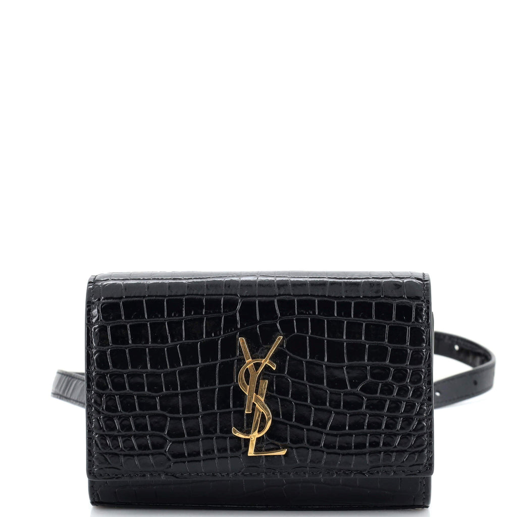 Classic Monogram Kate Belt Bag Crocodile Embossed Leather Mini
