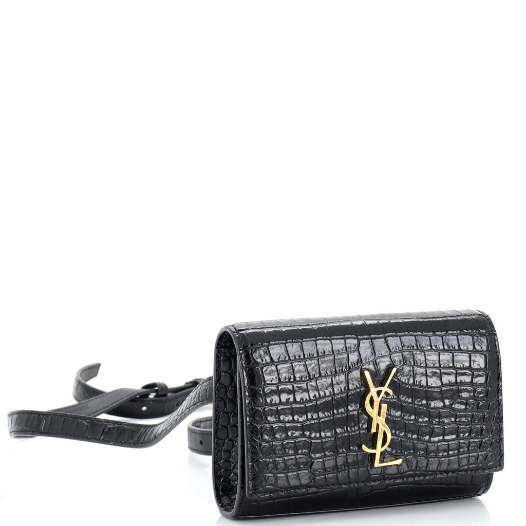 Classic Monogram Kate Belt Bag Crocodile Embossed Leather Mini