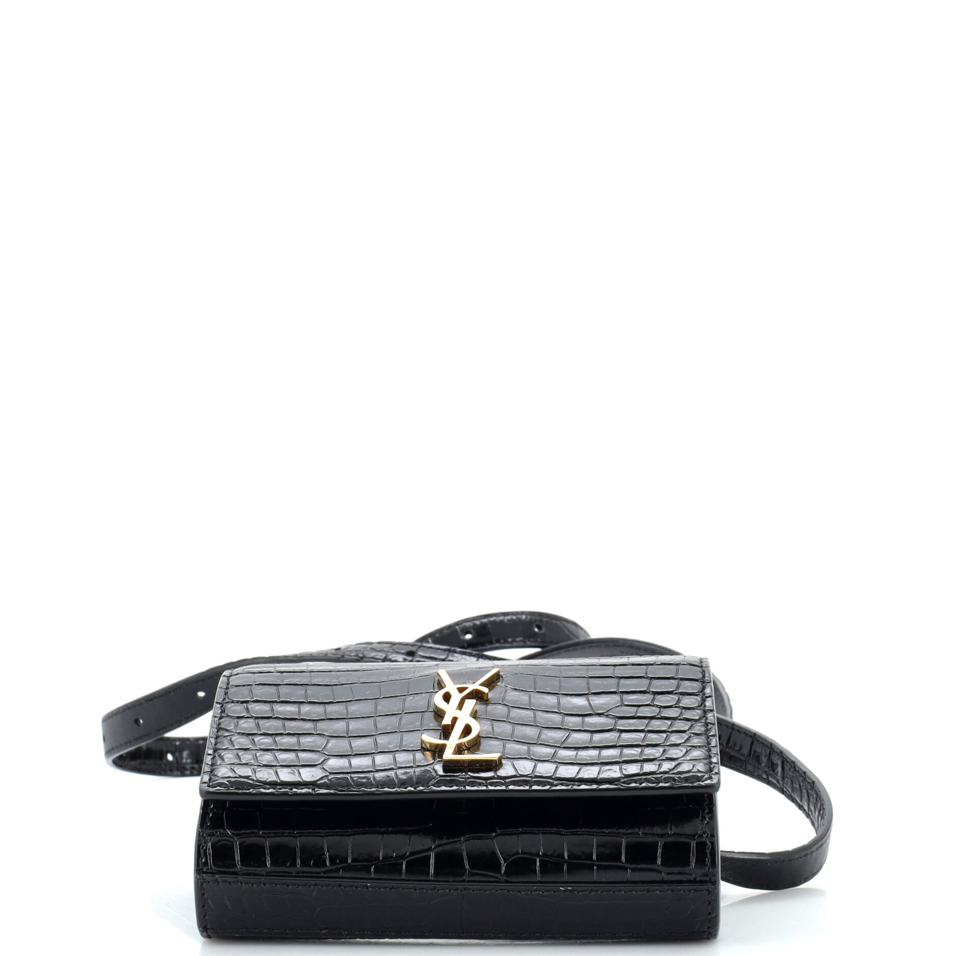 Classic Monogram Kate Belt Bag Crocodile Embossed Leather Mini